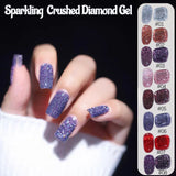 SHAKA 1-8pcs Popular Versatile Whitening Pink Green Blue Bling Gel Super Glitter Water Light Broken Diamond Gel Nail Polish