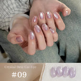 1-9pcs TC Flow Light White Cat Eye Gel Nail Polish Ultra Shine Soak Off UV Gel Mirror Glass Cat Magnet Gel Varnish Nail Supplies