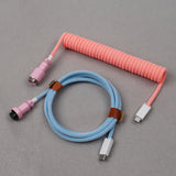 LANO USB-C to Type-C Coiled Cable Gamer Keyboard Custom Coil Type USB C Cable With Detachable Pilot Connector