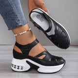 Women Sandals New Closed Toe Office and Career Summer Solid Wedge Shoes for Women New High Quality Buckle Strap Sandals Women