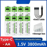 2025NEW Lithium-Ion Battery Type-C Rechargeable High-Capacity Battery AA&AAA Battery For remote control, mouse, electric toys