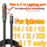 USB Type C Flat Phone Charger Fast Charging Cable C Kick Cable Stand Invisible Support Foldable Holder Charge Bracket For iPhone
