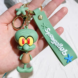 Anime Spongebob Squarepants Keychain Patrick Star Krabs Gary Sandy Kawaii Toys keychain Christmas gift bag Birthday Gift For Kid