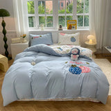 Cute Cat  Bedding Set For adults kids Brown pink Lovely Bed Sheet set With Pillowcases Colorful King Queen Full size