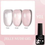 LILYCUTE 7ML Jelly Amber Gel Nail Polish Brown Crystal Translucent Dull Color Nail Art Gel Semi Permanent UV Gel Polish Varnish