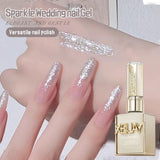 15ml Snow Pear Crushed Ice Cat Eye Gel Nail Polish,  Shiny Bubble-Free UV/LED Quick-Drying Gel Suitable For Nail Art DIY Design