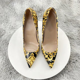 NoEnName_Null Black Graffiti Colorful Women Pumps Sexy Women High Heels Wedding Party Women Shoes Stilettos Accept Customized