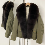 Down Jacket Women Real Fox Fur Collar Autumn 2025 Winter White Duck Down Coat Warm Puffer Jacket Female Waterproof  Feathers