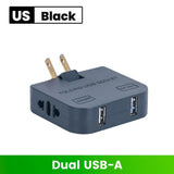 180° Rotatable Travel EU Extension Socket 3-in-1 Universal Power Converter European Standard Wireless Outlet Adapter 250V 2500W