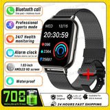2026 Upgraded Smart Watch Heart Rate Blood Oxygen/Pressure Sleep Monitoring Bluetooth Call Voice Assistant Sport Mode Smartwatch