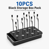 10PCS Magnetic Soldering Helping Hands, Flexible PCB Holder with Alligator Clips & Storage Box for Electronics Repair DIY