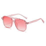 Hiking Classic Oversized Pilot Anti Light Glasses Women Vintage Double Bridge Big Oval Sun Shades Unisex Yellow Lens Eyewear