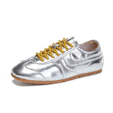 German Training Shoes Women 2026 New Genuine Leather Women Sneakers Flat Lace-up Retro Large Size Forrest Gump Shoes Women