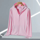 UPF45 UV Sun Protection Clothing Women's Zip Up thin Hoodie Long Sleeve Seatshirt Light Outdoor Fishing Running Hiking Jacket
