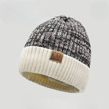 New Unisex Two-Tone Winter Hats for Men and Women - Stylish Fleece-Lined Knit Hats for Casual Winter Wear