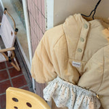 2025 Winter New Children Warm Coat Boys Girls Striped Cotton Padded Jacket Baby Parka Tops Baby Fleece Coat Fashion Kids Clothes