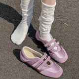 2026 Spring Autumn Women's Mary Janes | French Style Canvas Slip-on Flats | Wide Toe Box Velcro Soft Sole Casual Shoes