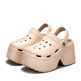 Women's Wedges Heel Sandals Summer 2026 Closed Toe Chunky Platform Sandalias Mujer Hollow Out Thick Sole Non-slip Slides Ladies