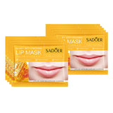 10pcs SADOER Fruits Moisturizing Lip Mask Lips Skin Care Nourishing Hydrating Crystal Collagen Gel Lip Patches Lips Plumper