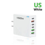 160W USB C Charger Fast Charging PD QC3.0 Wall Charger Adapter For iPhone 16 Samsung S24 Xiaomi Huawei Multi Ports Phone Charger