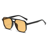 Hiking Classic Oversized Pilot Anti Light Glasses Women Vintage Double Bridge Big Oval Sun Shades Unisex Yellow Lens Eyewear