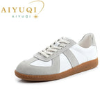AIYUQI Women's Sneakers 2026 New Genuine Leather Ladies Moral Training Shoes Casual Spring Flat Shoes Women