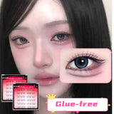 MJ Self Adhesive DIY Lashes No Glue Needed Reusable Bottom Lash  Fluffy Cluster Eyelash Korean DIY Manga Lash Extension At Home