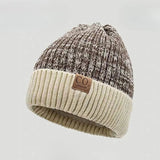 New Unisex Two-Tone Winter Hats for Men and Women - Stylish Fleece-Lined Knit Hats for Casual Winter Wear