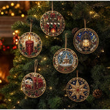 Christmas Diamond Painting Kit DIy Christmas Wooden Ornaments Xmas Snowman Reindeer Hanging Decor Relaxing Project Holiday Gifts