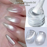 1-9pcs TC Flow Light White Cat Eye Gel Nail Polish Ultra Shine Soak Off UV Gel Mirror Glass Cat Magnet Gel Varnish Nail Supplies