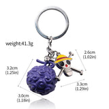 One Piece Luffy Straw Hat Keychain Rotatable Zoro Skull Metal Pendant Role-Playing Decorative Accessories Fan Jewelry Gift