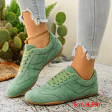 Women's Casual Flat-soled Non-slip Wear-resistant Sport Shoes Spring Autumn Round-toe Soft and Comfortable Women Single Shoes