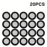 20pcs Mesh Faucet Filter Pad - Easy to Install, Suitable for Standard 1/2 Inch Shower Hose and Nozzle with Durable Rubber Seal