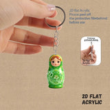 Kawaii Matryoshka Dolls Keychains 2D Acrylic Pendants Festive Decor Holiday Ornament Fun Party Favors Backpack Accessories Gifts