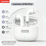 Lenovo LP40 Pro TWS Bluetooth 5.4 Wireless Headphones HiFi Stereo Earphones Gaming Sports Touch Control HD Call With Mic Earbuds