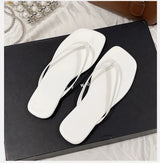 new Spring/summer/women pu slippers beach sandals outdoor wild fashion ladies square head flip flops