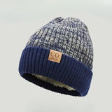 New Unisex Two-Tone Winter Hats for Men and Women - Stylish Fleece-Lined Knit Hats for Casual Winter Wear