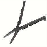 Portable Multifunctional Folding Scissors, Stainless Steel Outdoor Survival Tool for Camping Fishing Hunting