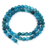 1 Strand Natural Blue Apatite Stone Beads 4/6/8/10mm Round Gem Bead for DIY Bracelet Charms Jewelry Making Beaded Wholesale