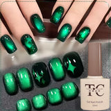1-9pcs TC Flow Light White Cat Eye Gel Nail Polish Ultra Shine Soak Off UV Gel Mirror Glass Cat Magnet Gel Varnish Nail Supplies