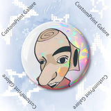 Cute Funny S-Shelly W-Wold Customizable Badge Tinplate Brooch Laser Film Lapel Pin for Decoration Party Small Gifts