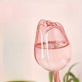 Pink tulip plant watering balls, suitable for indoor and outdoor plants, automatic plant drippers, and automatic watering
