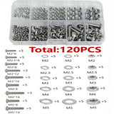 Hex Nuts and Bolt Set - 320 pieces/120 pieces, durable M2 - M5 metric size, universal hardware kit for DIY projects and repairs