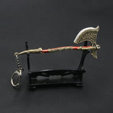 New God of War 5 Ragnarok Keychain Thor's Hammer Mjolnir Key Chain Levitan's Axe Keyring Blades of Exile Chaos Game Accessories