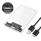 Transparent HDD Case HDD Enclosure 2.5 Inch SSD SATA To USB2.0 Type-C Adapter Portable External Hard Drive Box Tool-Free