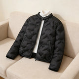 Schinteon Women White Duck Down Lightweight Puffer Quilted Jacket Stand Collar Fashion Autumn Winter Short Coat 2026 New