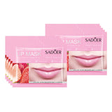 10pcs SADOER Fruits Moisturizing Lip Mask Lips Skin Care Nourishing Hydrating Crystal Collagen Gel Lip Patches Lips Plumper