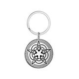 Dawapara Protection Secret Seal of Solomon Pendant Keychain Witchcraft Hexagram Wealth Fortune Amulet Stainless Steel Jewelry