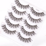 Yiernuo 1/5 Pairs Long Transparent Band Vegan Eyelash D Curl Russian Eyelashes Clear Band Lashes Invisible Band Lashes