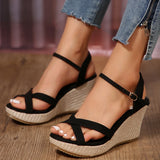 New Summer Fashion Sandals, Wedge-heeled Waterproof Platform, Thick-soled Roman Platform-soled Sandals, Large Size Women's Shoes
